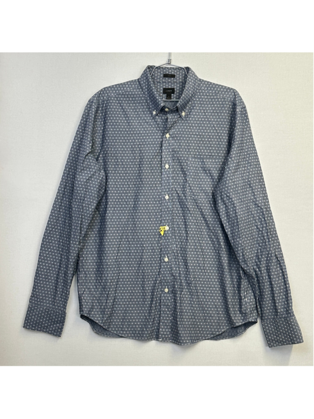 J.Crew Slim Fit Button Down Shirt Blue Geometric Men's Large L Cotton